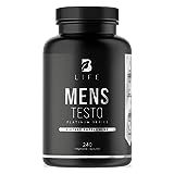 Testosterone Booster for Men - Mens Testo B Life 240 Capsules - Ultimate Male Performance Enhancement Supplement - Boost Drive, Endurance, Strength, Stamina & Achieve Lean Muscle Growth