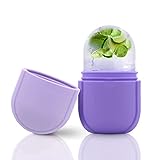 IMEASY Ice Roller for Face and Eye, Upgrated Ice Face Roller,Facial Beauty Ice Roller Skin Care Tools, Ice Facial Cube, Gua Sha Face Massage, Silicone Ice Mold for Face Beauty (Purple)