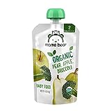 Amazon Brand - Mama Bear Organic Baby Food, Stage 2, Pear, Apple, Broccoli, 4 Ounce Pouch (Pack of 12)