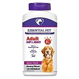 Essential Pet Products Adult Dog Hip & Joint Support Chewable Tablet Age 5+ with 500mg Glucosamine and 400mg Chondroitin, 120-Count