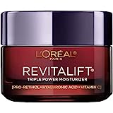L'Oreal Paris Revitalift Triple Power Anti-Aging Face Moisturizer, Pro Retinol, Hyaluronic Acid & Vitamin C, Reduce Wrinkles 1.7 Oz