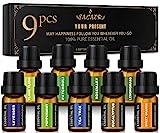 Essential Oils Set -100% Natural Essential Oils -Perfect for Diffusers, Aromatherapy,Humidifiers,Massage,Skin & Hair Care, DIY Candle and Soap Making,9x5 ML(0.17oz）