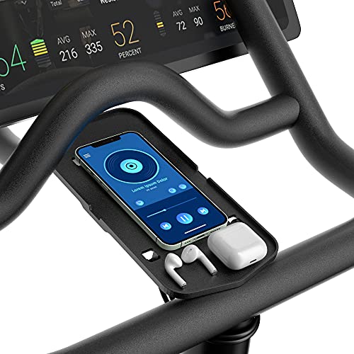 COOLWUFAN Phone Holder for Peloton Bike & Bike Handlebar Stable Anti-Slippery Phone Mount Tray Compatible with Peloton Bike, Bike+ Plus, Spin Bike, Accessories for Peloton (Easy Installation)