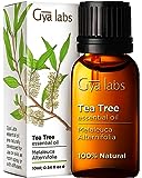 Gya Labs Pure Australian Tea Tree Oil for Skin, Face & Toenails (0.34 fl oz) - 100% Therapeutic Natural Melaleuca Essential Oil for Piercings, Scalp & Hair Growth