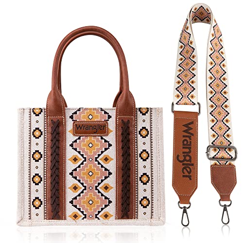 Wrangler Tote Bag for Women Western Shoulder Purses Boho Aztec Satchel Hobo Handbags with Guitar Strap WG2202-8120SCF