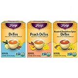 Yogi Tea - Herbal Detox Tea Variety Pack Sampler (3 Pack) - Includes DeTox, Peach DeTox, and Roasted Dandelion Spice Detox Teas - Caffeine Free - 48 Organic Herbal Tea Bags