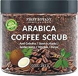 100% Natural Arabica Coffee Scrub with Organic Coffee, Coconut and Shea Butter - Best Acne, Anti Cellulite and Stretch Mark treatment, Spider Vein Therapy for Varicose Veins & Eczema (10 oz)