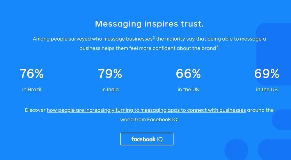 facebook messaging inspires trust