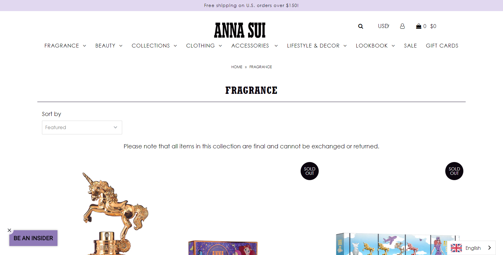 Anna Sui landing page